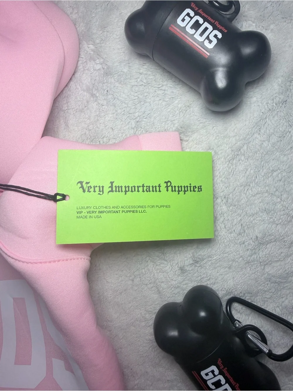 GCDS x Very Important Puppies Pink Logo Dog Sweatshirt Hoodie Luxury Pet Size S